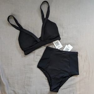L*Space Vera Jackie Bikini Set Black Ribbed